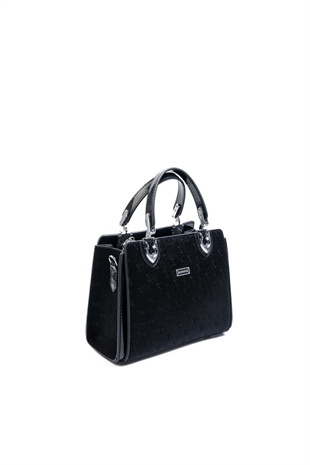 Silver & Polo SP1133 Kadın El Çantası Fashion Siyah-Rugan Siyah