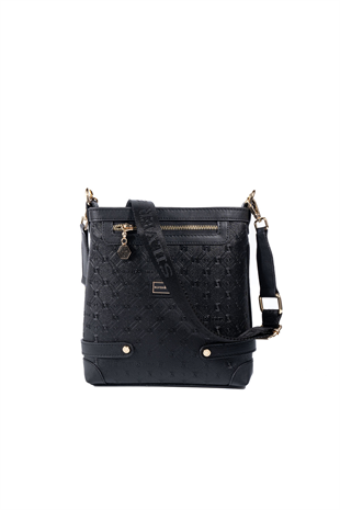 Silver & Polo SP1120 Kadın Çapraz Çanta Logolu Siyah