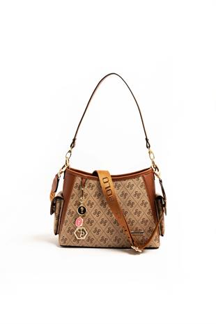 Silver & Polo Koyu Bej  - Taba SP1183 Kadın Omuz Çantası