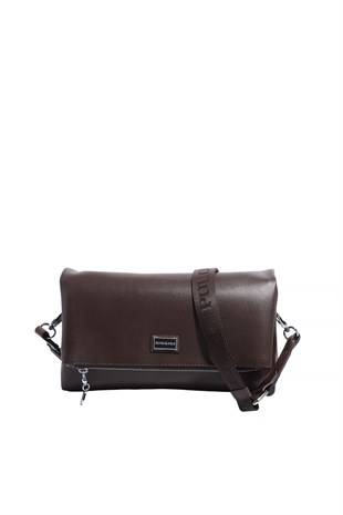 Silver & Polo SP1278 Kadın Çapraz Çanta Düz Kahve-Kahve