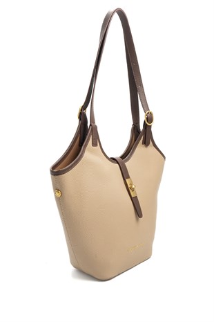 Silver Polo 1246 Kadın Omuz Çantası Mini Rolax Bej-Bej