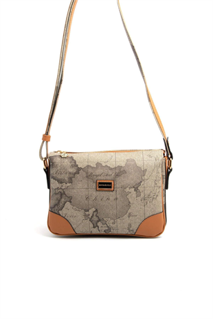 Silver & Polo SP784 Kadın Çapraz Çanta Harita Haki-A.Taba