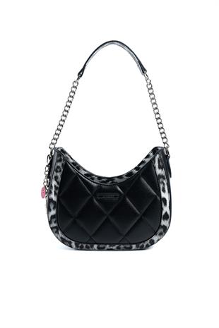 Silver & Polo Leopar Siyah SP1168 Kadın Omuz Çantası