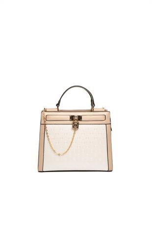 Silver & Polo SP1166 Kadın El Çantası Logolu Sedef-S.Nut