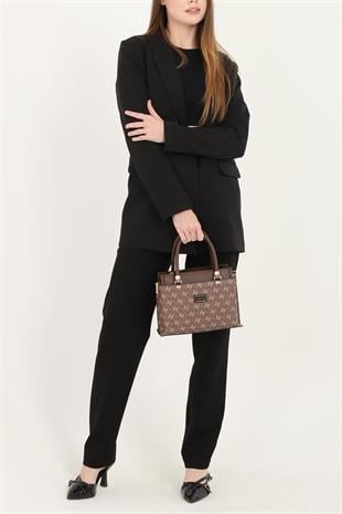 Silver & Polo SP826 Kadın El Çantası Monogram Kahve