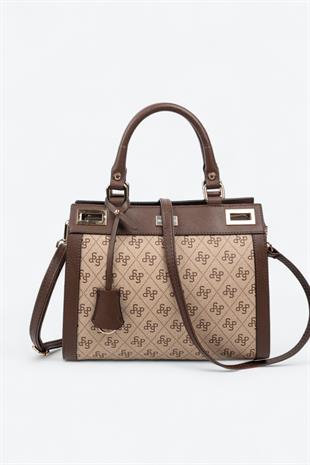 Silver & Polo Koyu Bej - Kahve SP1174 Kadın El Çantası