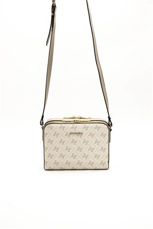 Silver & Polo SP888 Kadın Çapraz Çanta Monogram Bej-Kum