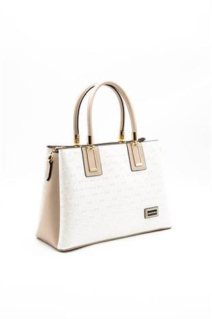 Silver & Polo SP1000 Kadın El Çantası Logolu Sedef-S.Nut