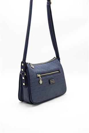 Silver & Polo SP818 Kadın Çapraz Çanta Logolu Lacivert-Lacivert
