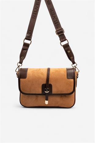 Silver & Polo SP1182 Kadın Çapraz Çanta Süet Taba-Kahve