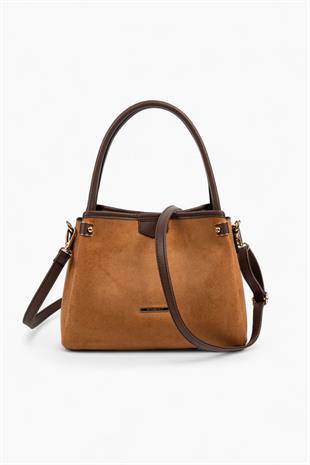 Silver & Polo SP1254 Kadın El Çantası Süet Taba-Kahve