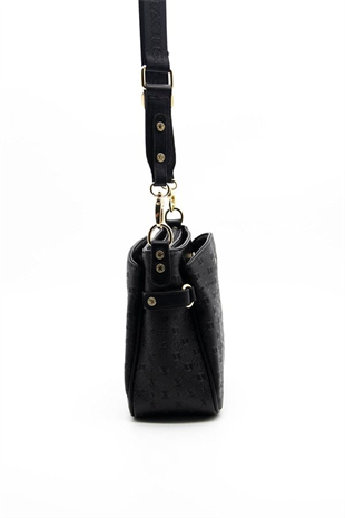 Silver & Polo SP884 Kadın Çapraz Çanta Logolu Siyah-Siyah