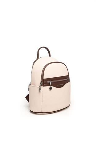 Silver & Polo SP1161 Kadın Sırt Çantası Petek Bej-Kahve
