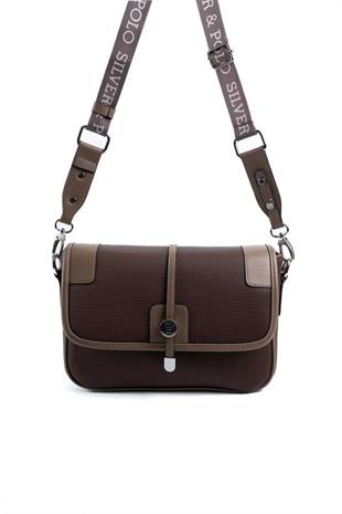Silver & Polo SP1182 Kadın Çapraz Çanta Petek Kahve-Vizon