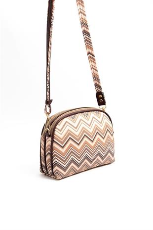 Silver & Polo SP765 Kadın Çapraz Çanta Ekose Nut-Kahve