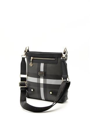 Silver & Polo SP1120 Kadın Çapraz Çanta Ekose Siyah