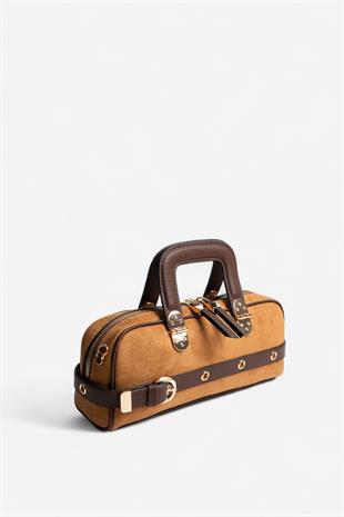 Silver & Polo SP1258 Kadın El Çantası Süet Taba-Kahve