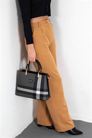 Silver & Polo SP924 Kadın El Çantası Ekose Siyah