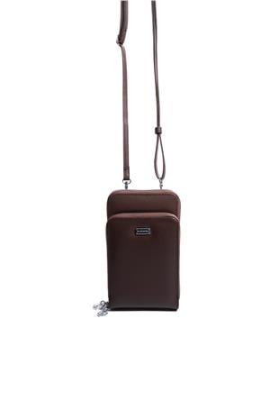 Silver & Polo SP1011 Kadın Telefon Çantası Düz Kahve