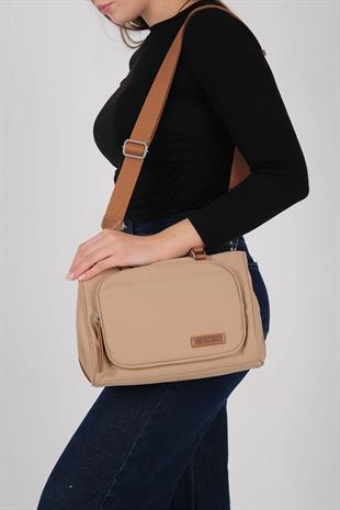 Silver Polo SP1227 Kadın Omuz Çantası Saten Nut-Taba