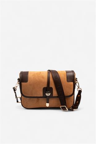 Silver & Polo SP1182 Kadın Çapraz Çanta Süet Taba-Kahve