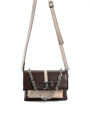 Silver & Polo SP1148 Kadın Çapraz Çanta Düz Kahve-Kum Beji