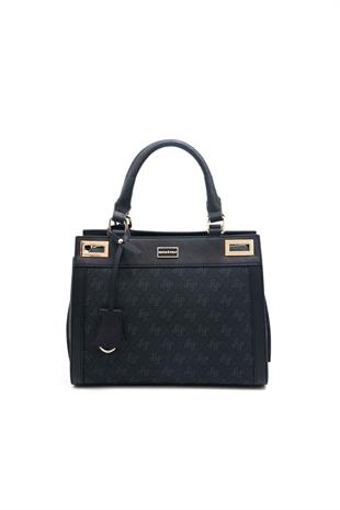 Silver & Polo SP1174 Kadın El Çantası Monogram Siyah
