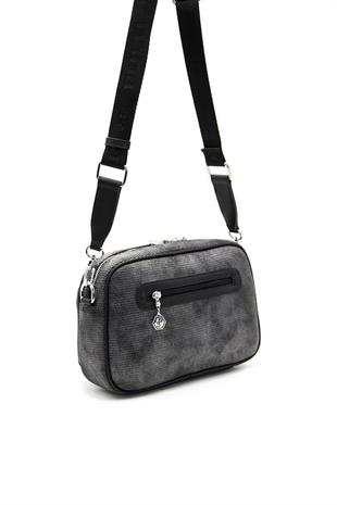 Silver & Polo SP1094 Kadın Çapraz Çanta Petek M.Gümüş-Siyah