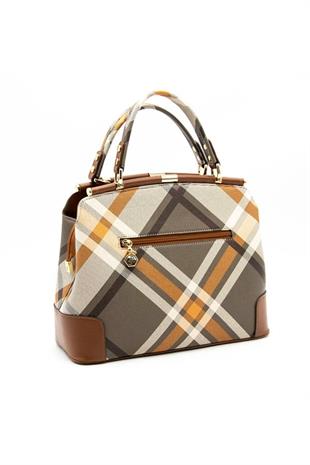 Silver & Polo SP706 Kadın El Çantası Ekose Haki-Taba