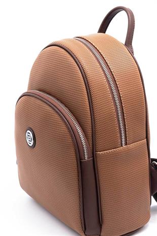 Silver & Polo SP1062 Kadın Sırt Çantası Petek Karamel-Kahve