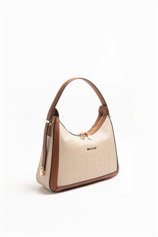 Silver & Polo Bej - Taba SP1187 Kadın Omuz Çantası