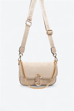 Silver & Polo SP1171 Kadın Omuz Çantası Süet Bej-Kum