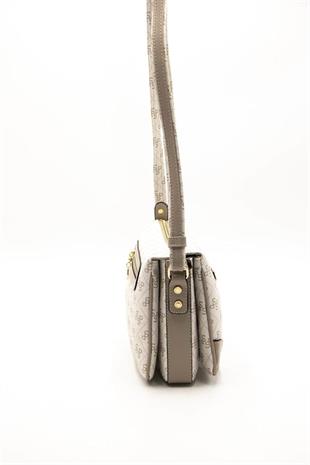 Silver & Polo SP784 Kadın Çapraz Çanta Monogram Bej-Kum
