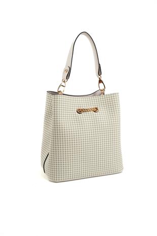 Silver & Polo Yeşil - Kemik SP967 Kadın Çapraz Çanta