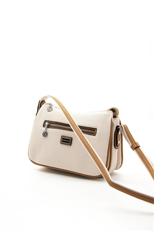 Silver & Polo SP818 Kadın Çapraz Çanta Petek Bej-A.Taba