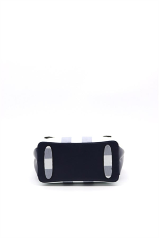 Silver & Polo SP1021 Kadın El Çantası Ekose Beyaz-Lacivert