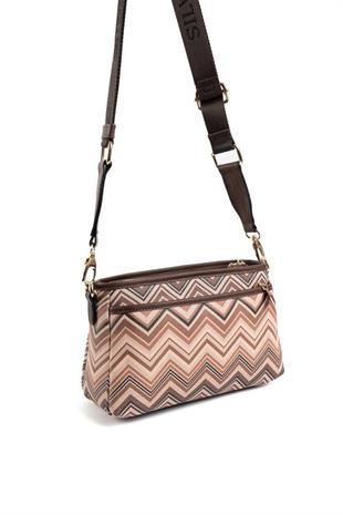 Silver & Polo SP1184 Kadın Çapraz Çanta Ekose Nut-Kahve
