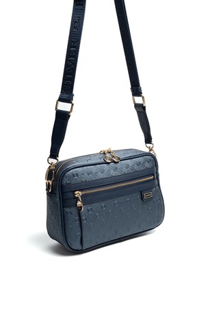 Silver & Polo SP1280 Kadın Çapraz Çanta Logolu Lacivert-Lacivert