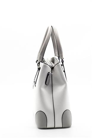 Silver & Polo SP667 Kadın El Çantası Düz Beyaz-A.Gri