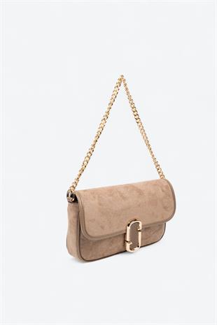 Silver & Polo SP1171 Kadın Omuz Çantası Süet Vizon-Vizon