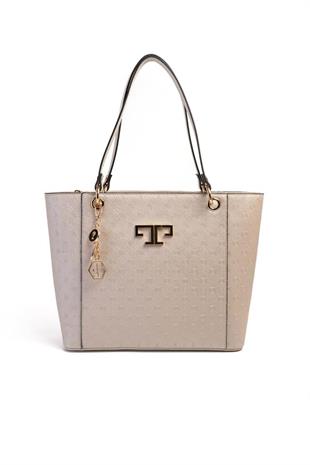 Silver & Polo SP1176 Kadın Omuz Çantası Logolu Bej-S.Bej