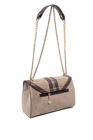 Silver & Polo SP1139 Kadın Çapraz Çanta Süet Vizon-Kahve