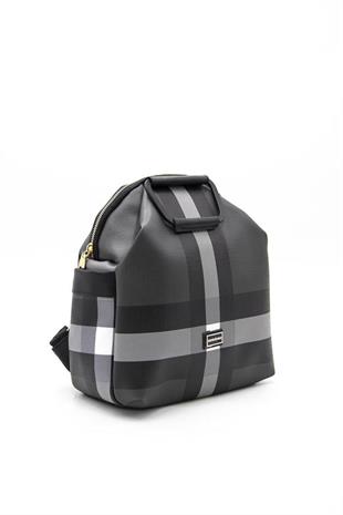 Silver & Polo SP771 Kadın Sırt Çantası Ekose Siyah