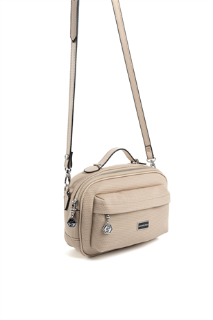 Silver & Polo SP1186 Kadın Çapraz Çanta Petek Kum Beji