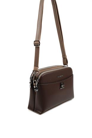 Silver & Polo SP623 Kadın Çapraz Çanta Düz Kahve-Vizon