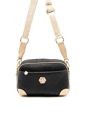 Silver & Polo SP1094 Kadın Çapraz Çanta Logolu Siyah-S.Nut