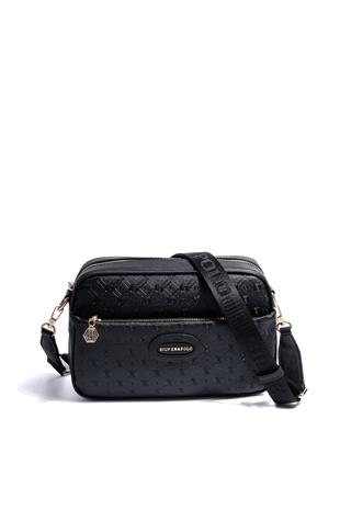 Silver & Polo SP1267 Kadın Çapraz Çanta Logolu Siyah-Siyah