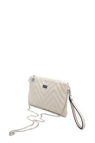 Silver & Polo SP1250 Kadın Portföy & Clutch Crash Bej-Bej