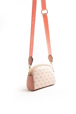 Silver & Polo SP1144 Kadın Çapraz Çanta Monogram Pembe-Somon