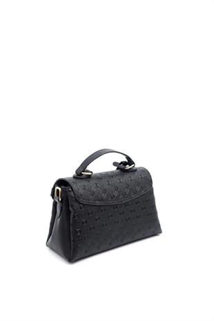 Silver & Polo SP1159 Kadın El Çantası Logolu Siyah-Siyah